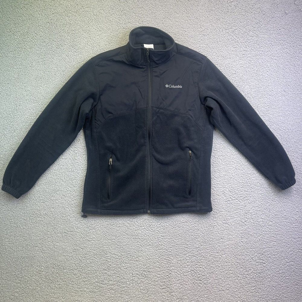 Columbia Jacket‎ Womens Large Black Fleece Full Zip Mock Neck Long Sleeve Ladies